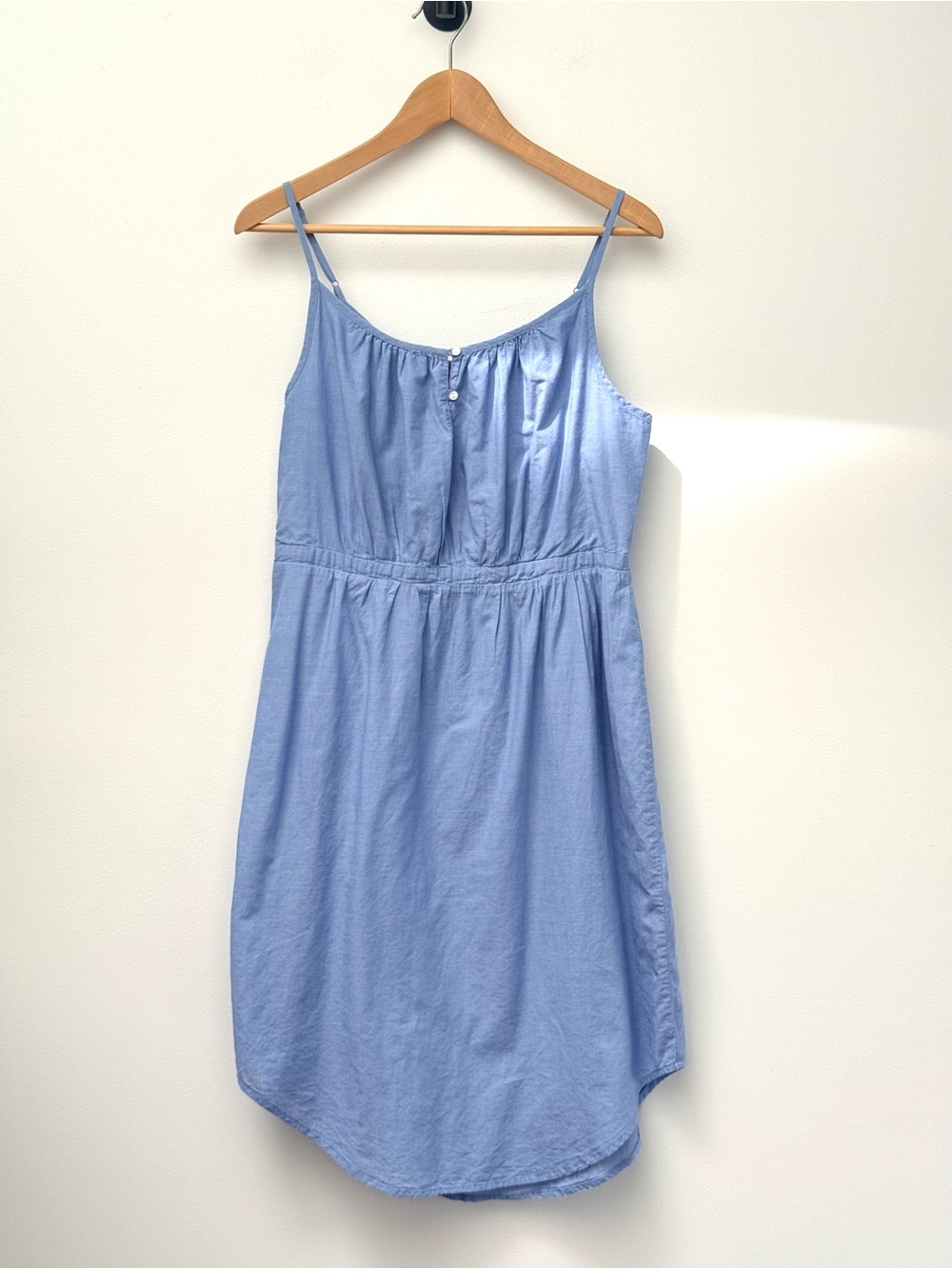 Joe Fresh Light Blue Cotton Sleeveless Midi Dress Adjustable Straps Sundress